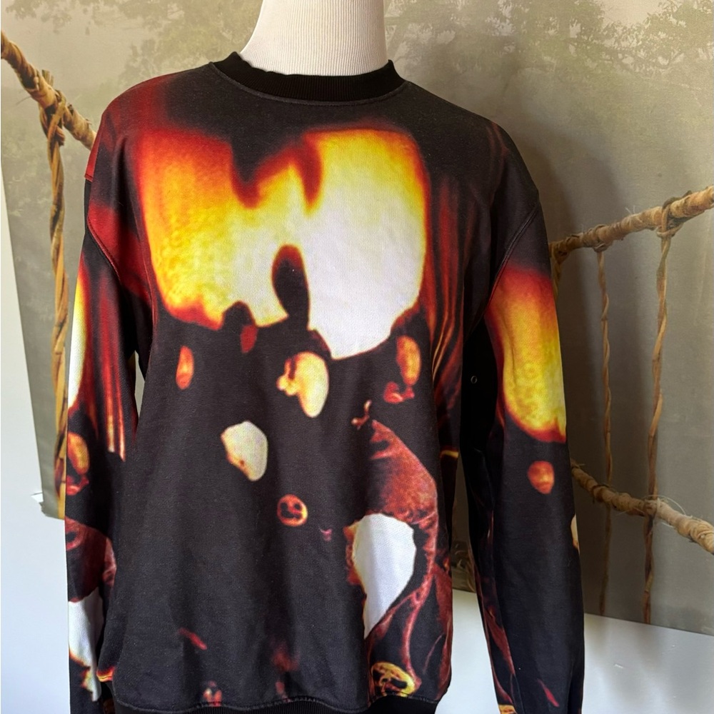Men's Black and Orange Sweater